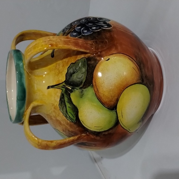 Majolica Santa Rosa 4 handle vase  guanajuato vase fruit Mexico art pottery - Picture 4 of 11